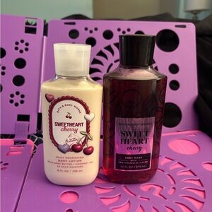 Bath & Body Works Sweetheart Cherry Body Wash and Lotion Set